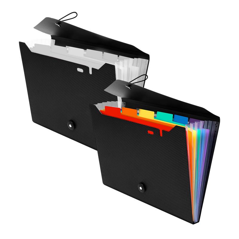 Document Scanner Portable - 13 Pockets Rainbow Expanding File Folder,A4