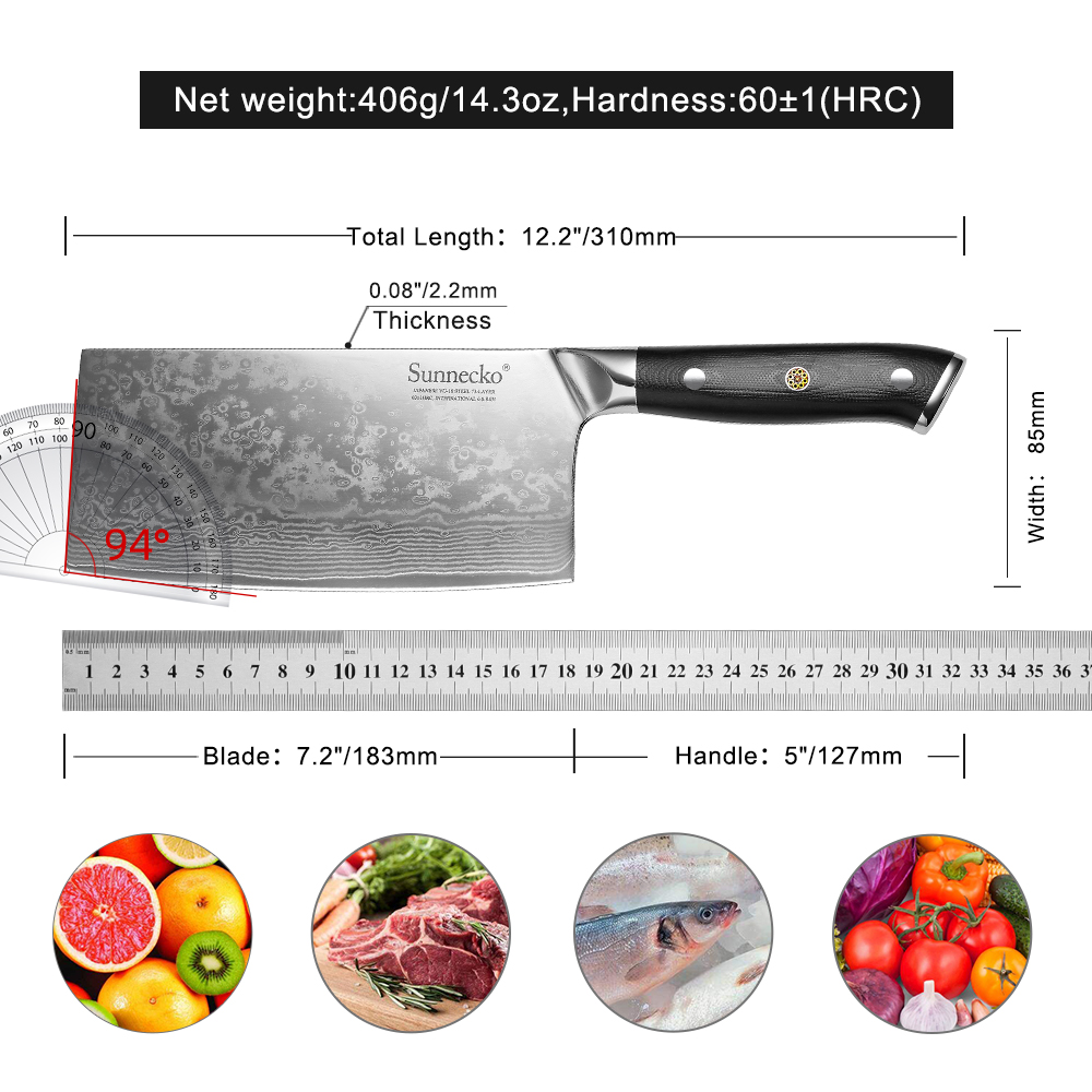Sunnecko Cleaver Slicing Knive – High Tech Kitchen Accessories recenzja i cena