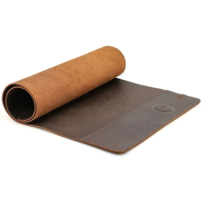 Vintage Cowhide Mouse Pad with – Mouse Charging Pad recenzja i cena