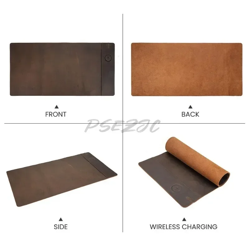 Vintage Cowhide Mouse Pad with – Mouse Charging Pad recenzja i cena