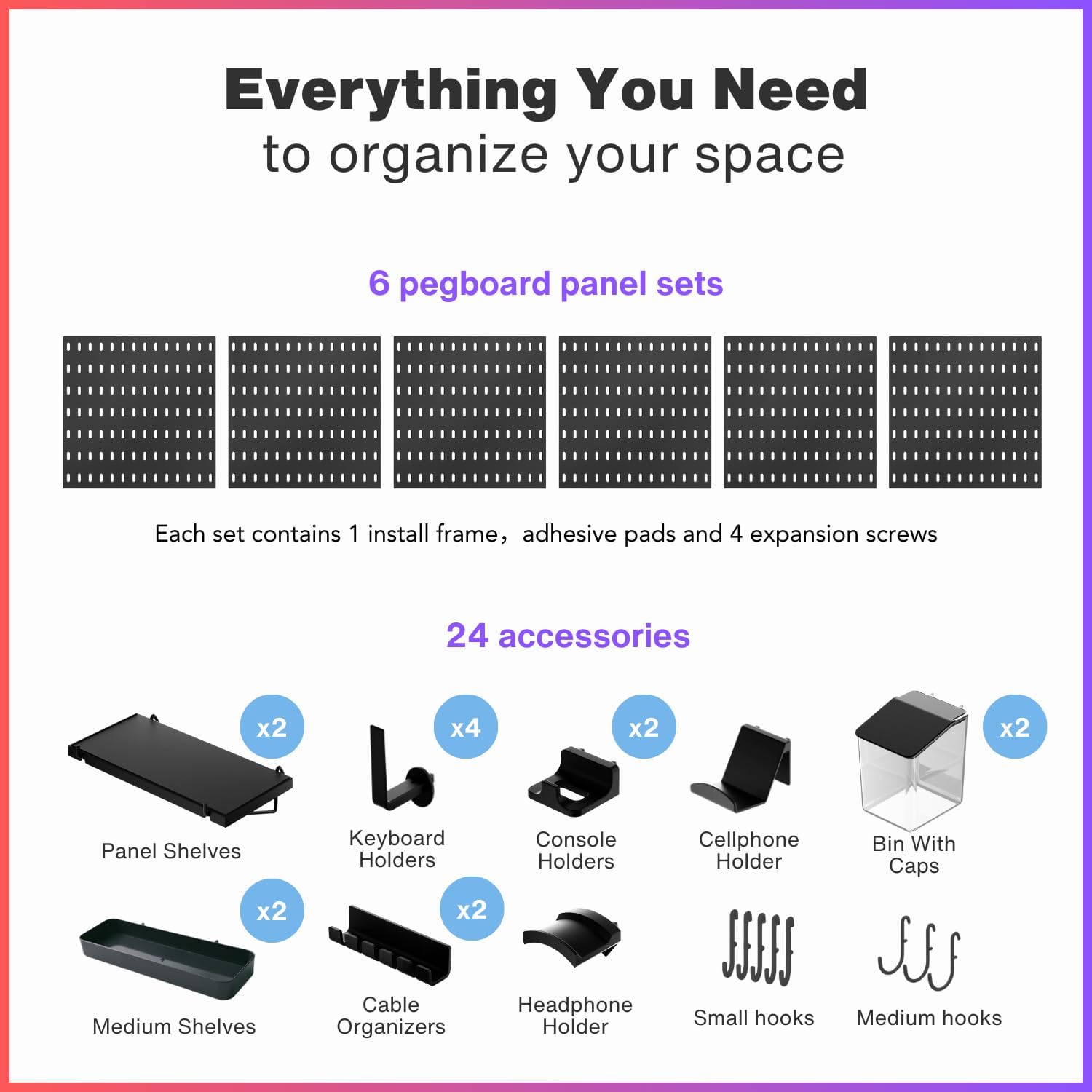 33x22 Inch Black Peg Board Org – Tech Accessories Products recenzja i cena
