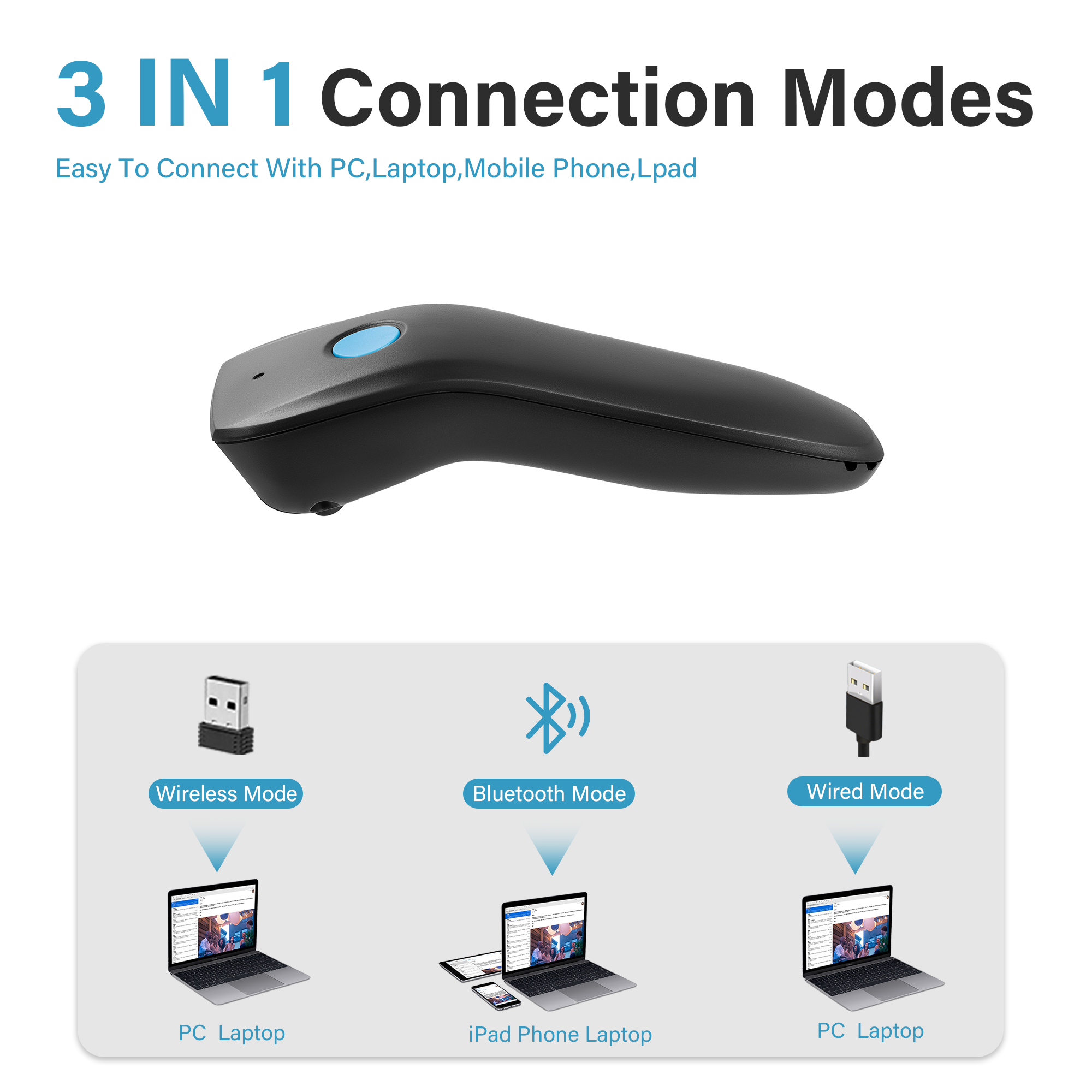 Mini 3 In 1 Bluetooth Barcode  – Document Scanner Portable recenzja i cena
